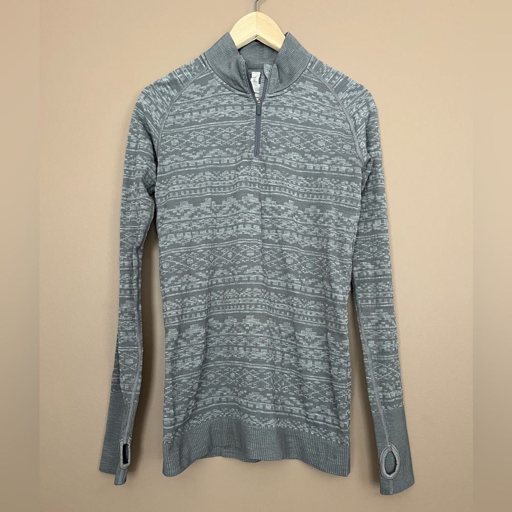 {Lululemon} Rest Less 1/4 Zip Pullover in Heathered Slate - Womens 8